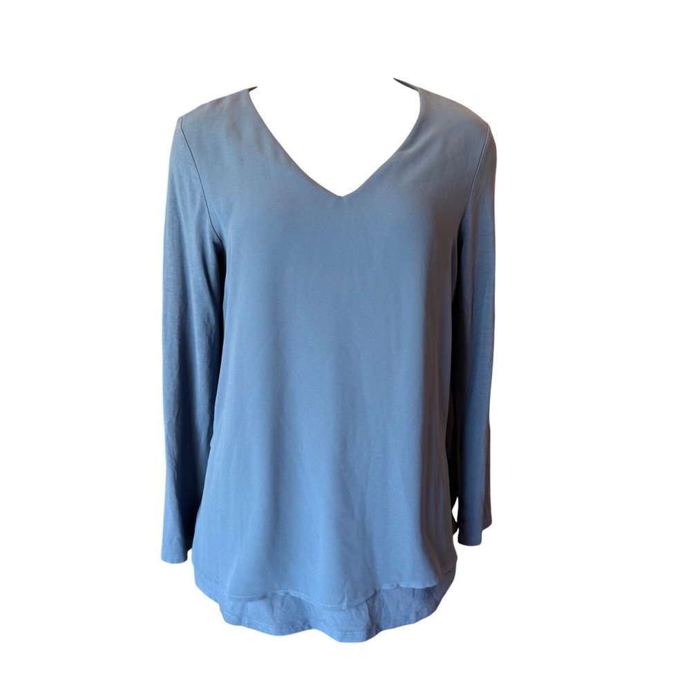 J Jill Wearever Collection V-Neck Long Sleeve Layered Tunic Top Sz Medium